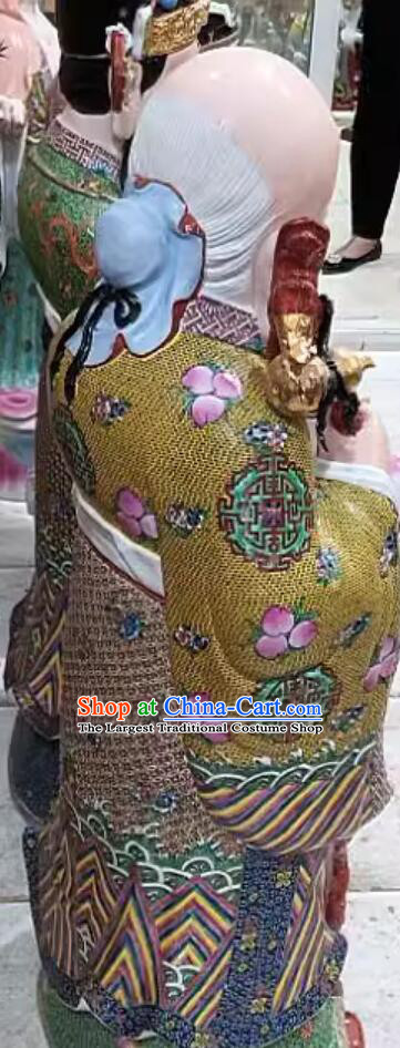 Traditional God of Longevity Figurine Chinese Jingdezhen Ceramic Statue Handmade Porcelain Craft