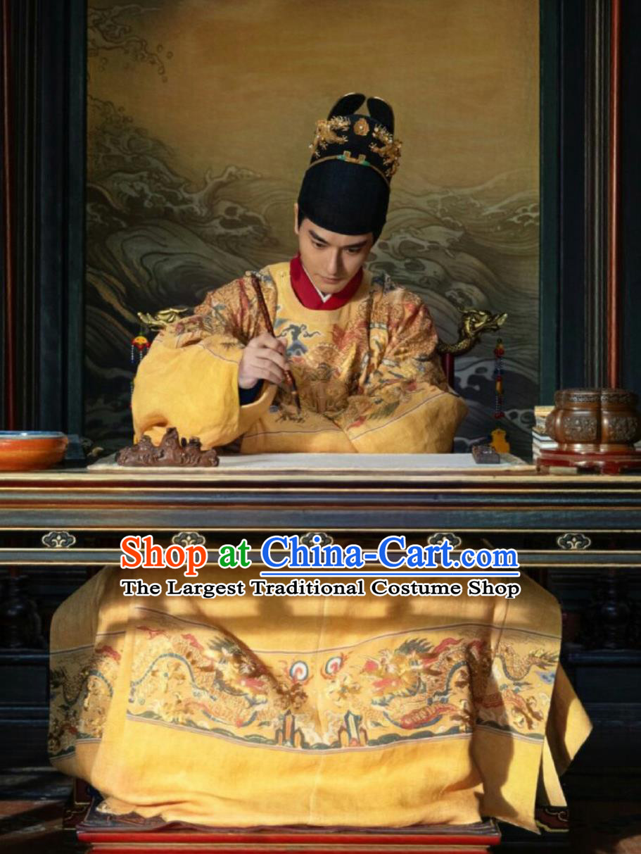 China Ancient Emperor Hanfu Clothing TV Series Song of Youth Imperial Robes Ming Dynasty Monarch Garment Costumes