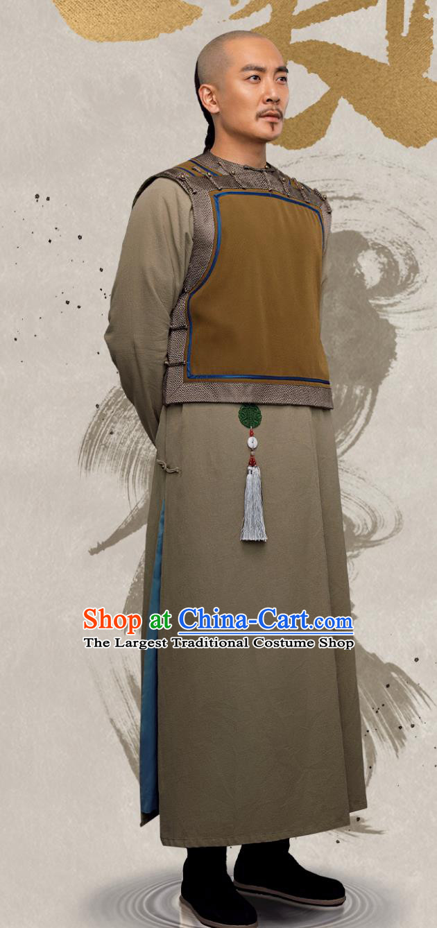 China Ancient Qing Dynasty Manchu Male Clothing Historical Drama The Long River Famous Scholar Gao Shi Qi Garment Costumes