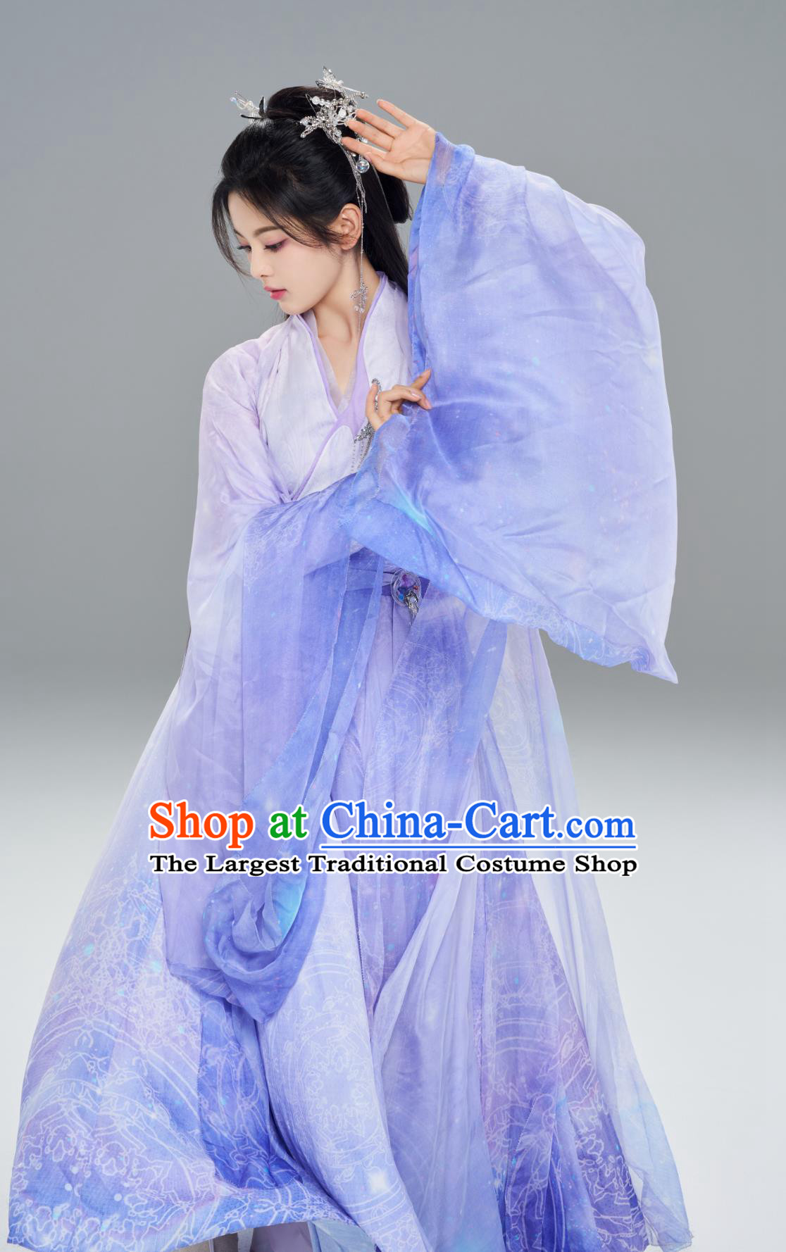 China Ancient Swordswoman Clothing TV Drama Love You Seven Times Fairy Xiang Yun Purple Dress Traditional Hanfu