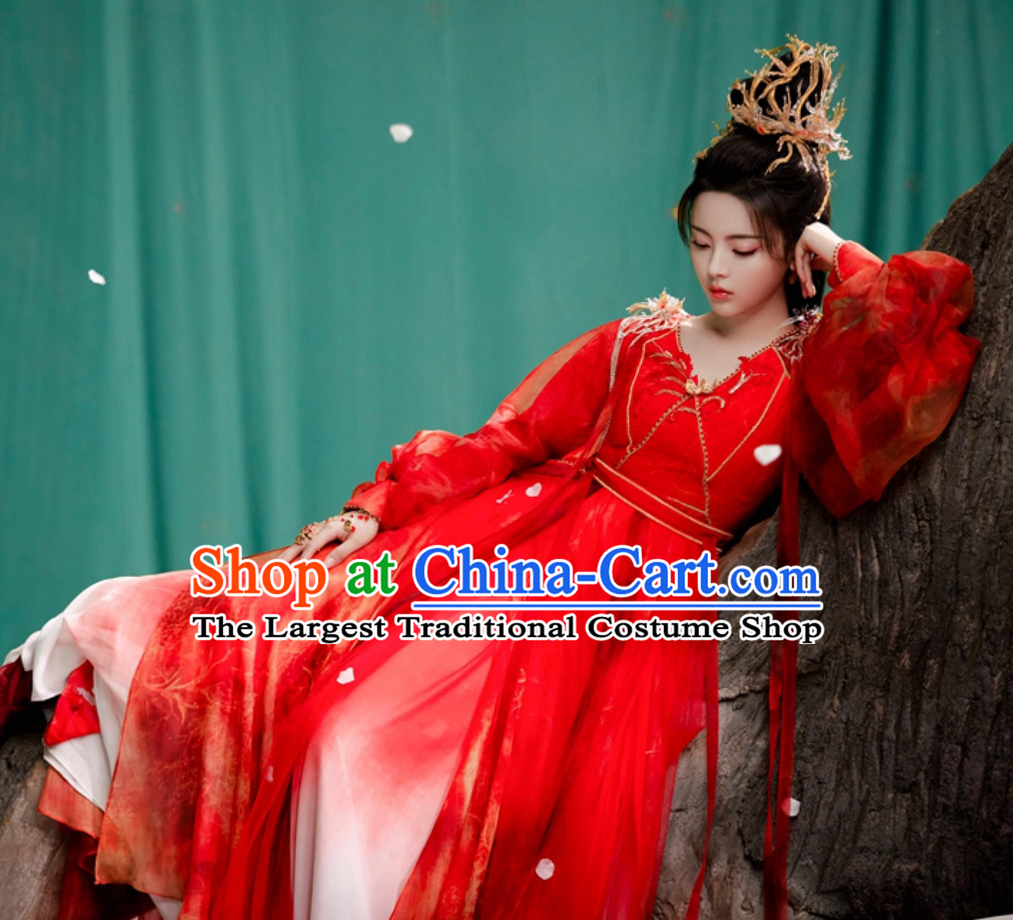 TV Drama Love You Seven Times Fairy Xiang Yun Red Dress China Traditional Hanfu Ancient Goddess Clothing