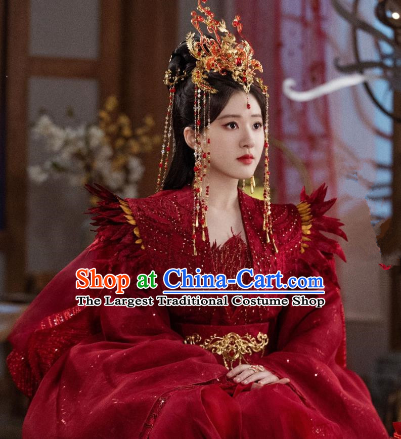 Chinese Ancient Empress Clothing  Xian Xia TV Series The Last Immortal Queen Feng Yin Wedding Dress