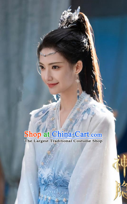 Xian Xia TV Series The Last Immortal Fairy Princess Yan Shuang Blue Dresses Chinese Ancient Female Knight Clothing