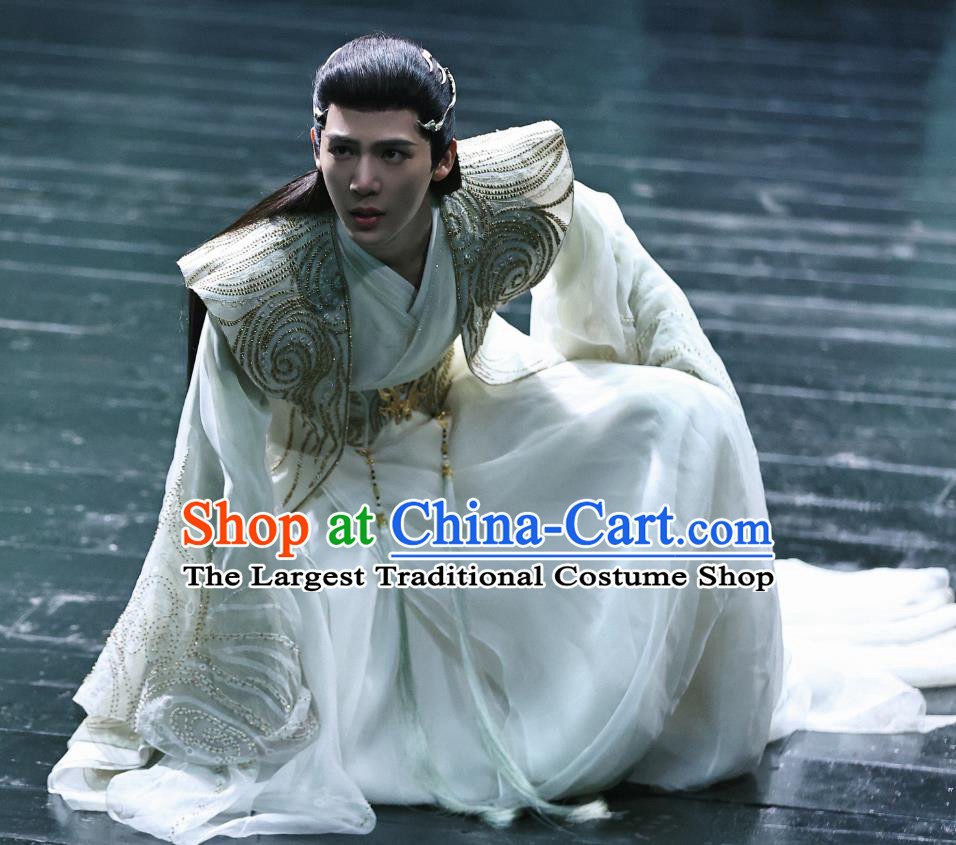 Xian Xia TV Series The Last Immortal Prince Gujin Yuan Qi White Costumes Chinese Ancient Young Hero Clothing