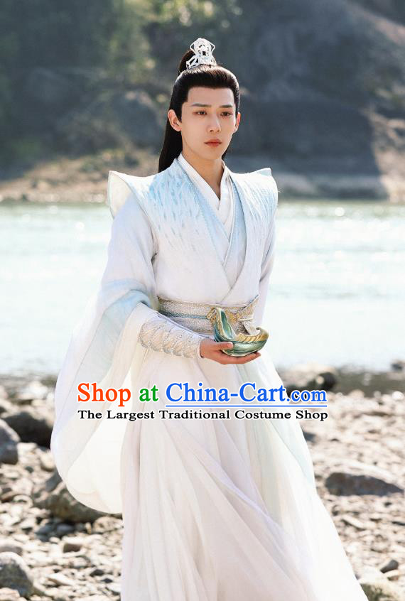 Chinese 2024 Xian Xia TV Series The Last Immortal Young Hero Gujin Yuan Qi Garment Costumes Ancient Swordsman White Clothing