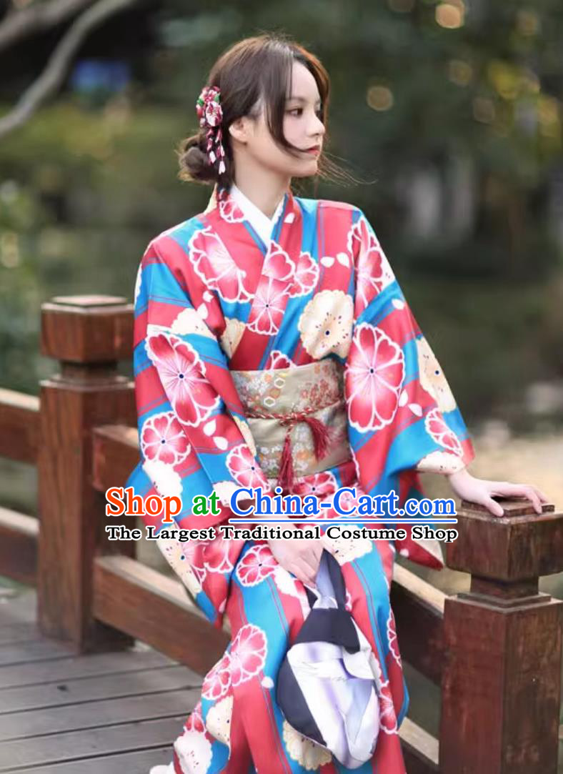Kimono Women Formal Attire Japanese Style Improved Kimono Bathrobe For Girls