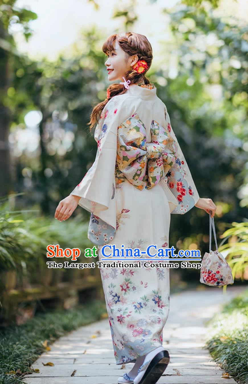 Japanese Kimono Women Improved Kimono Formal Print Dress