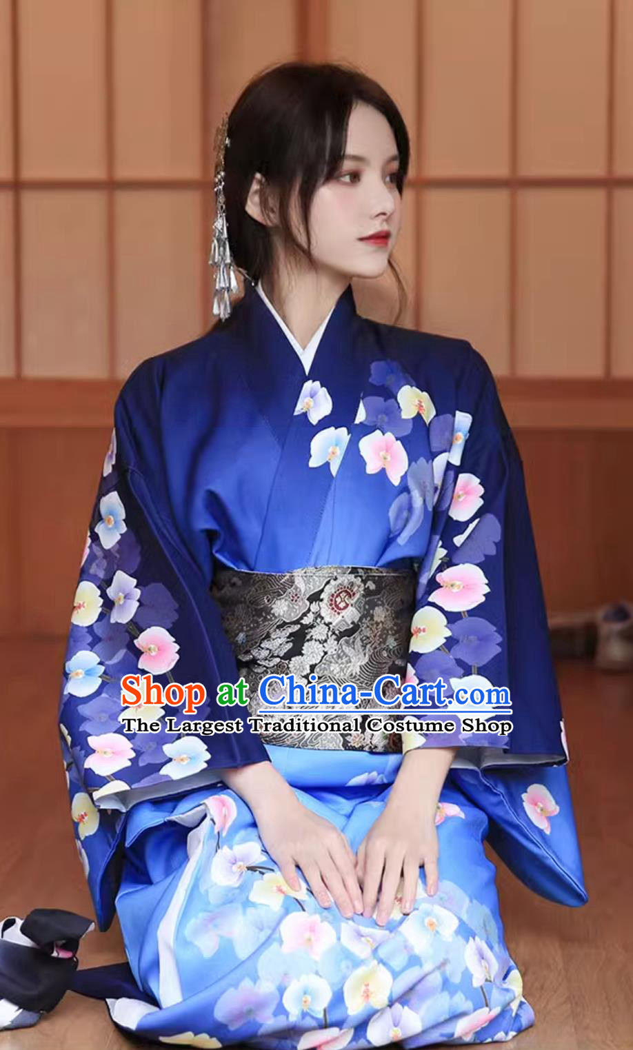 Japanese Improved Blue Printed Kimono