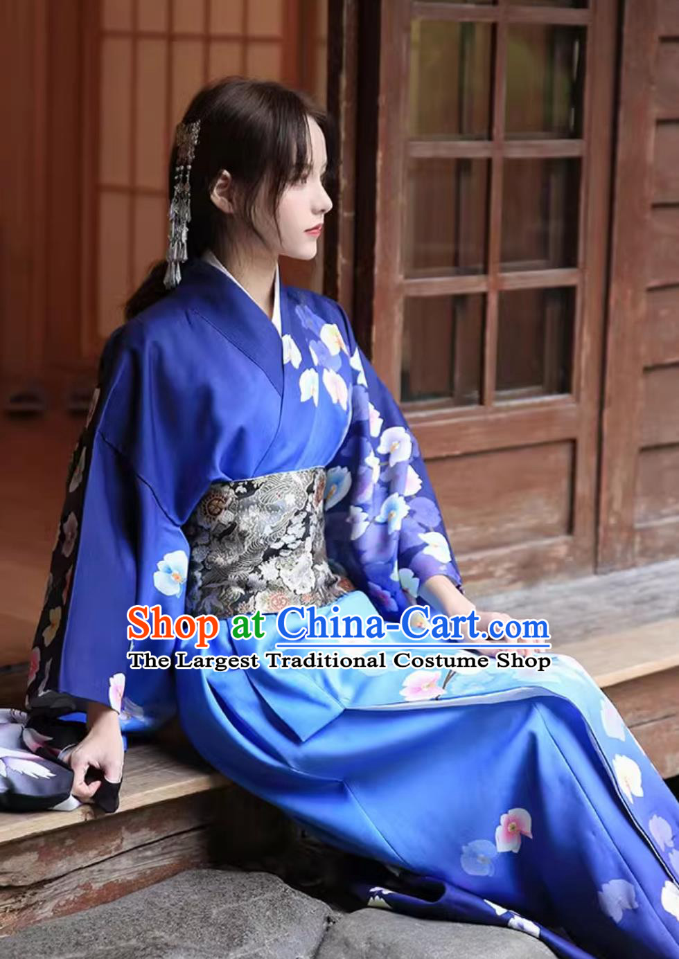 Japanese Improved Blue Printed Kimono