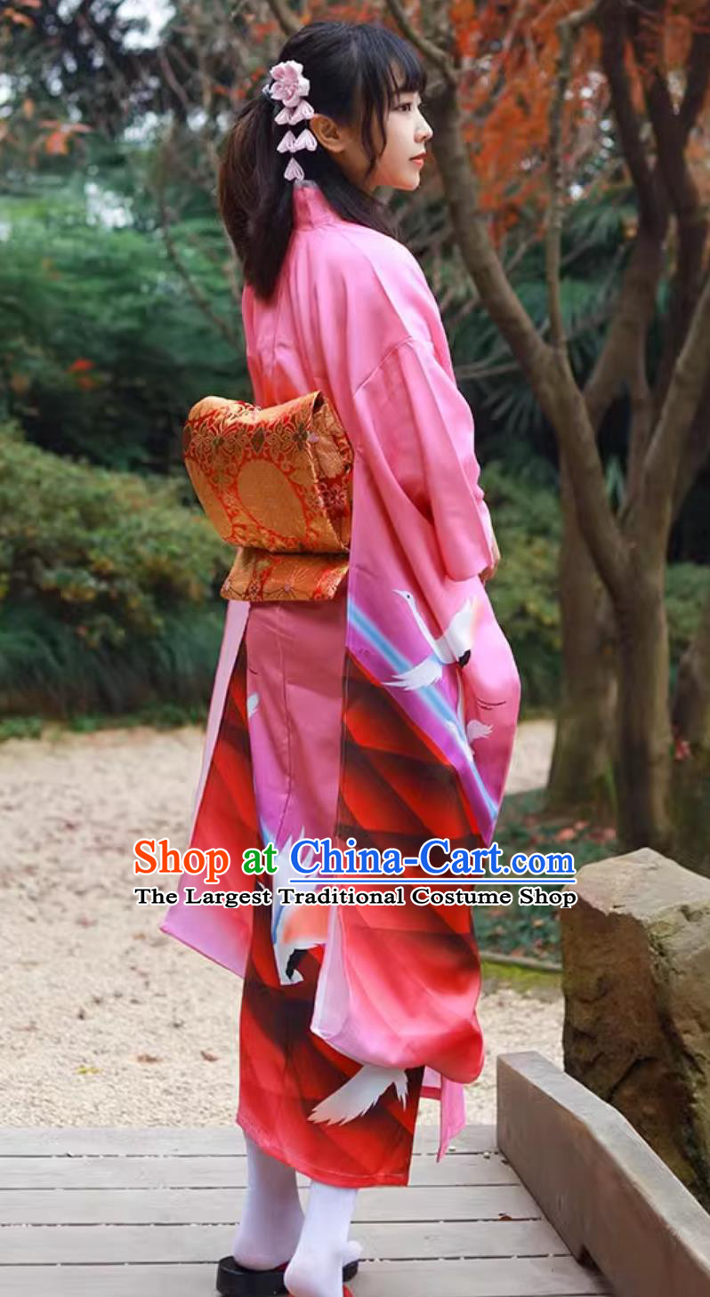 Japanese Kimono Women Traditional Japanese Furisode Kimono Set
