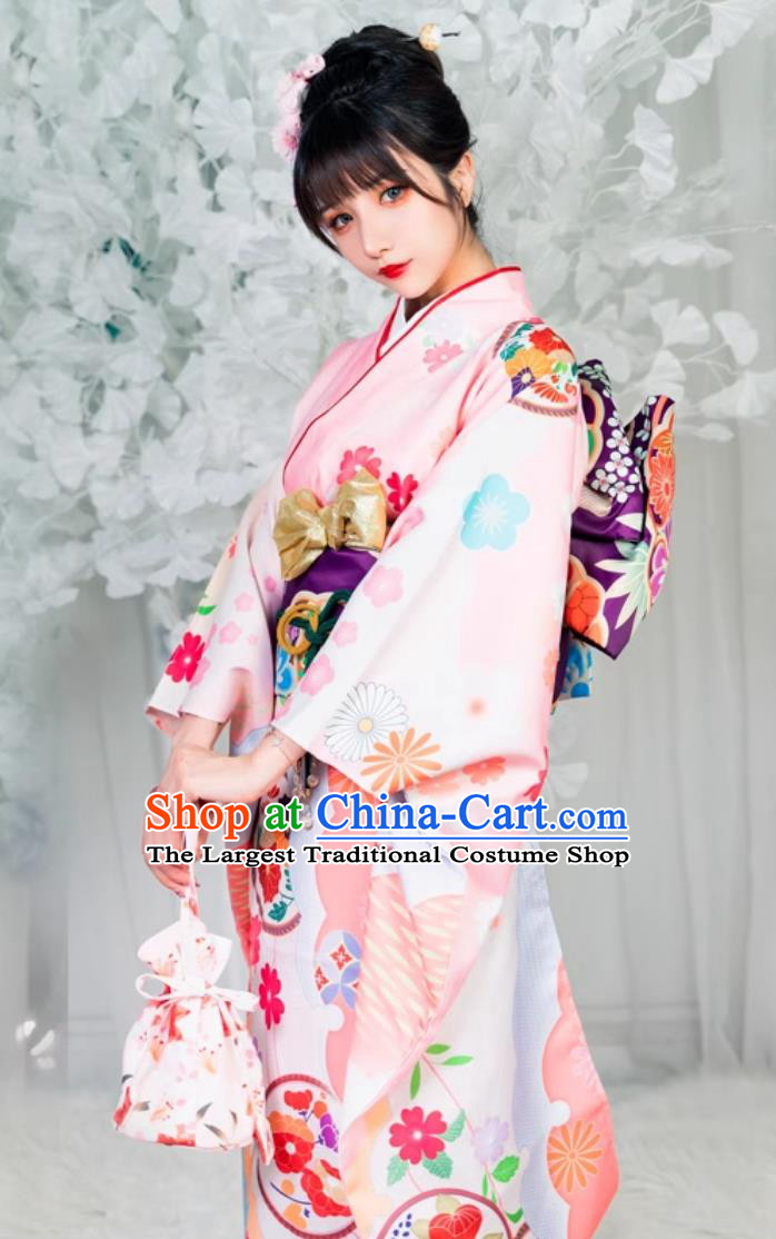Japanese Furisode Kimono Traditional Festival Wedding Kimono For Women Formal Attire