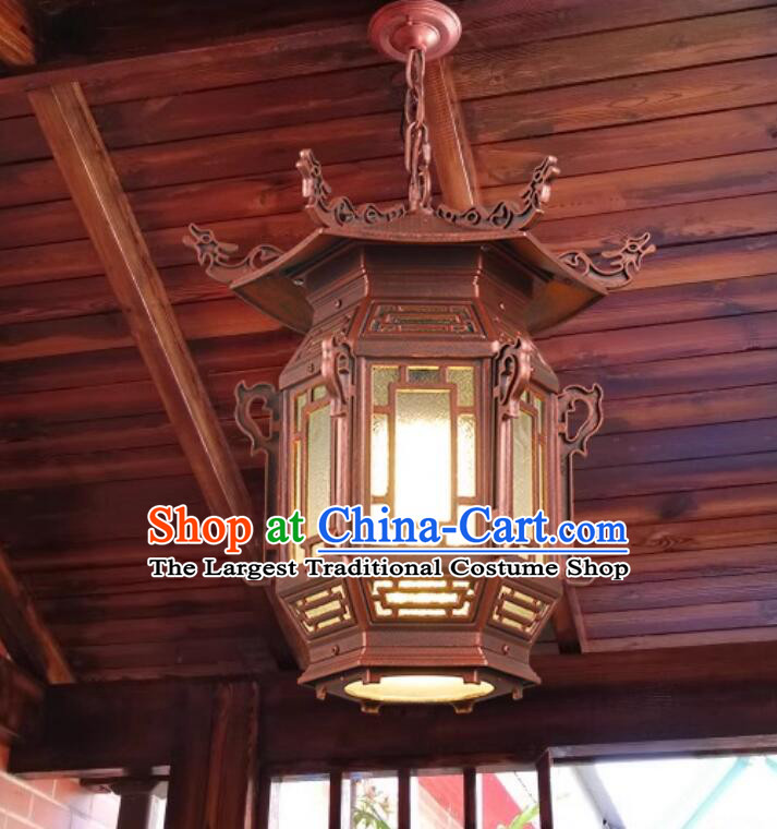 Chinese Tibetan Lamp Handmade Traditional Lantern Top Aluminum Metal Light