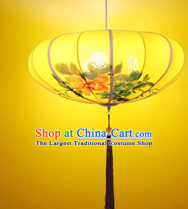 Chinese Mantou Cloth Art Lamp Exhibition Hall Decorative Lamp Traditional Hand Painted Lantern