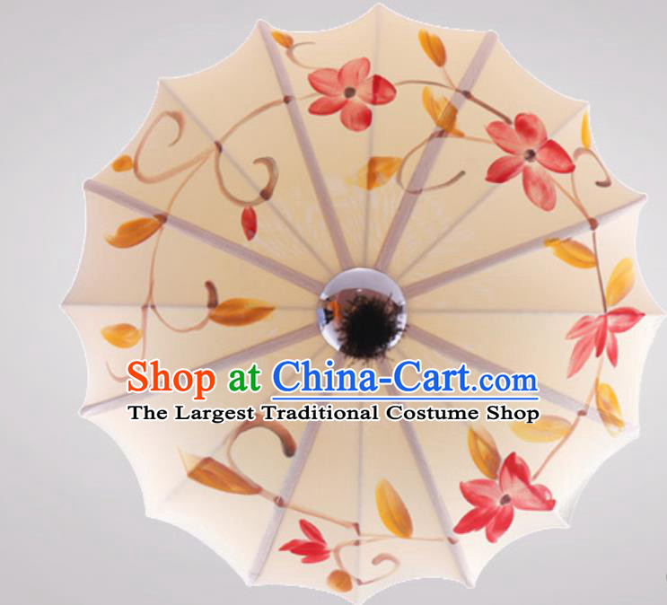 Beige Traditional Hand Painted Lantern Chinese Mantou Cloth Art Lamp Exhibition Hall Decorative Lamp