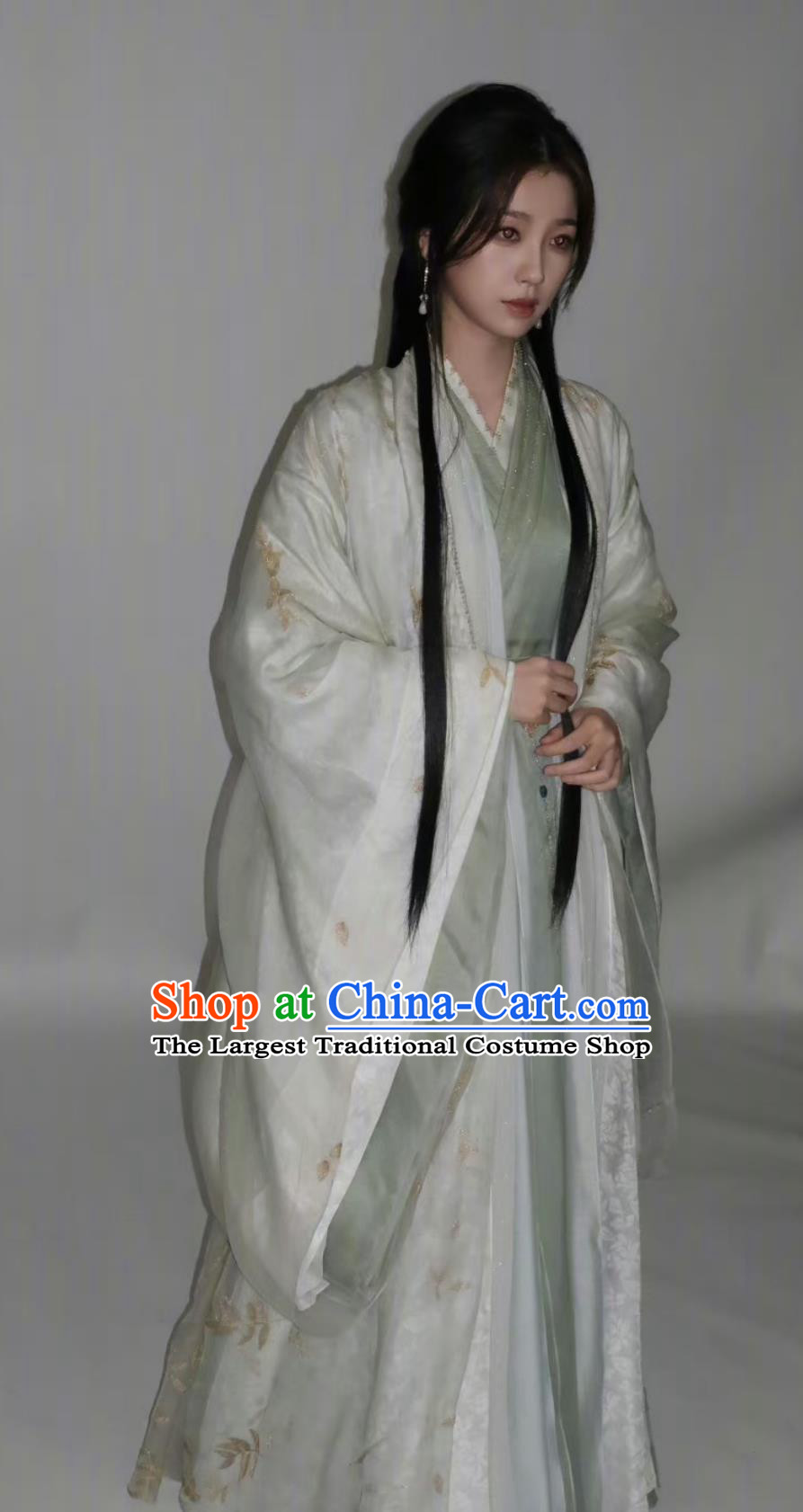 Chinese Ancient Woman Assassin Garment Costumes TV Series My Journey to You Female Swordsman Yun Wei Shan Green Dresses