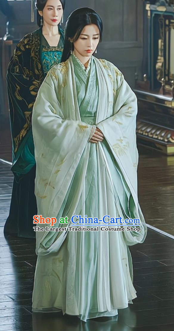 TV Series My Journey to You Heroine Yun Wei Shan Green Dresses Chinese Ancient Noble Woman Garment Costumes