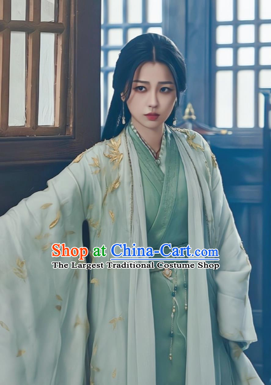 TV Series My Journey to You Heroine Yun Wei Shan Green Dresses Chinese Ancient Noble Woman Garment Costumes