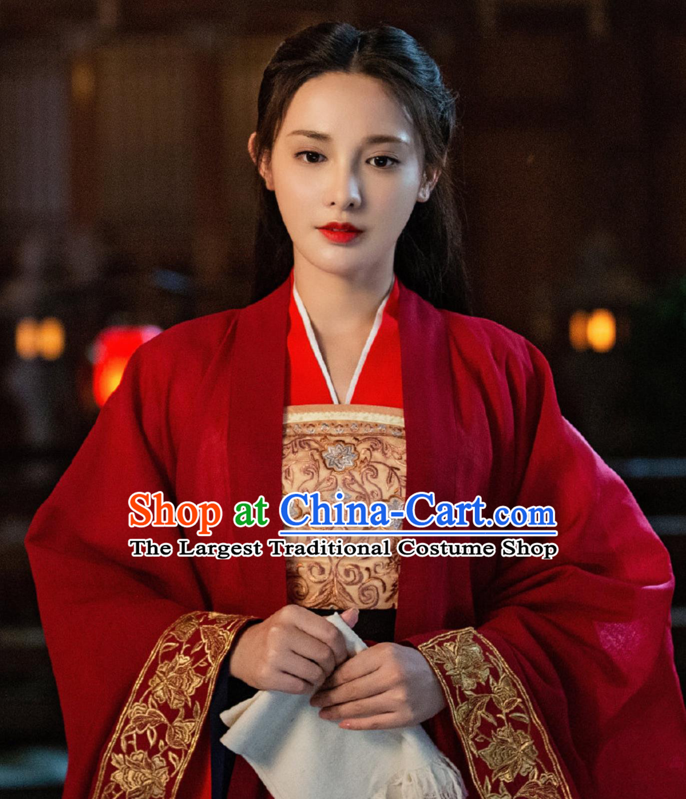 Chinese Ancient Princess Red Hanfu Dress TV Series Jun Jiu Ling Bride Clothing