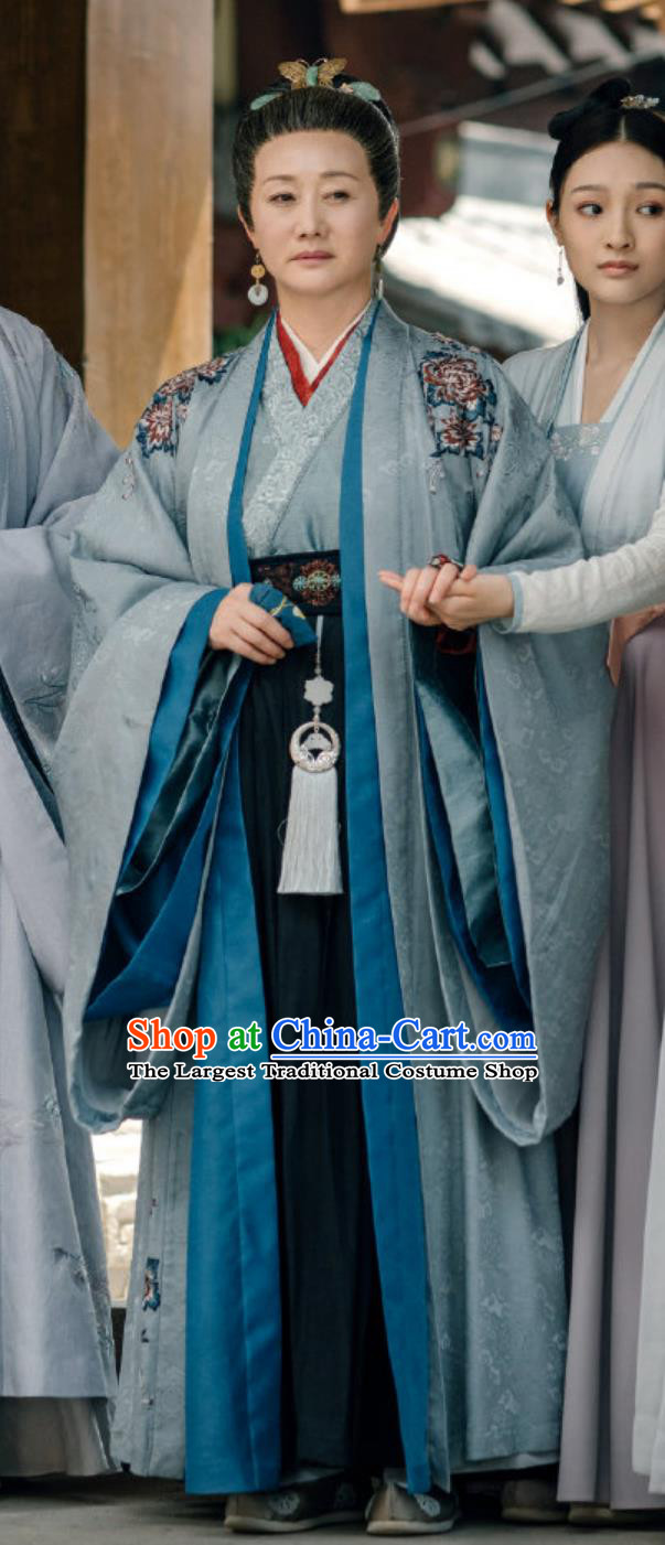 Chinese Ancient Matriarch Hanfu Dress TV Series Jun Jiu Dowager Countess Fang Clothing