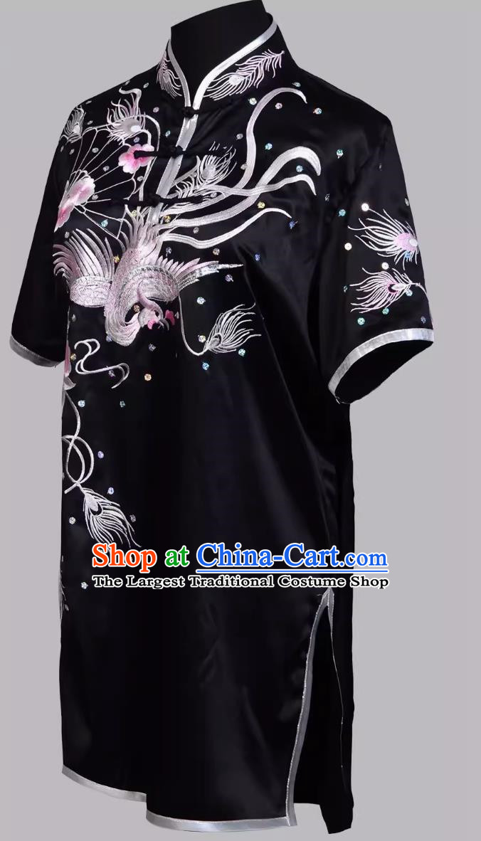 Martial Arts Embroidered Phoenix Fan Training Suit Women Changquan Nanquan Colorful Uniform Kung Fu Competition Suit