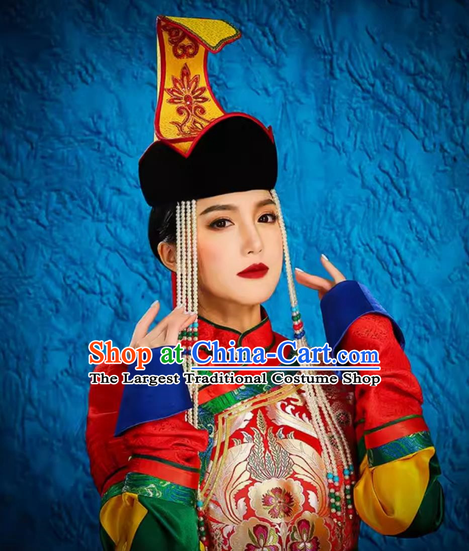Mongolian Millinery Ethnic Minority Exotic Bridal Headwear Wedding Stage Performance
