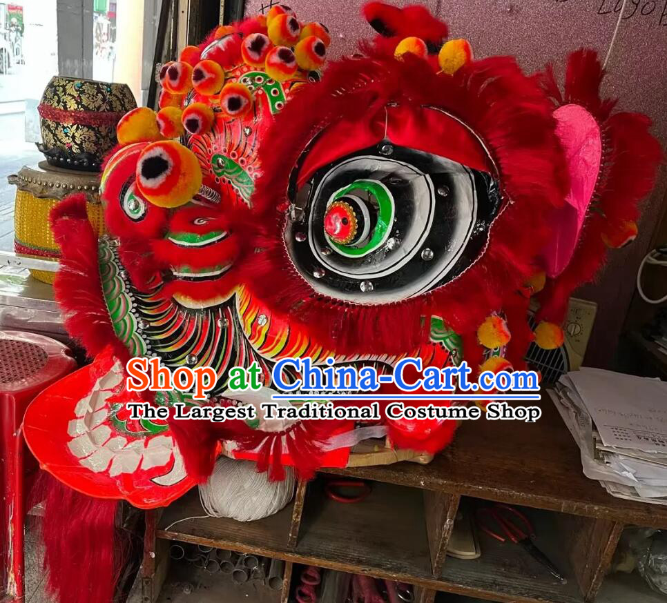 Professional Dancing Lion Head Handmade Fut San Lion Chinese Traditional Dance Lion Costumes Complete Set
