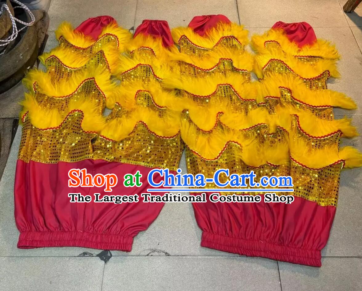 Chinese Lion Dance Pants Dance Performance Trousers 2 Handmade Golden Woolen Pants