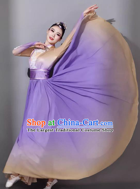 Mongolian Performance Costumes Female Ethnic Dance Clothing Art Examination Purple Dress Mongolian Dance Garment