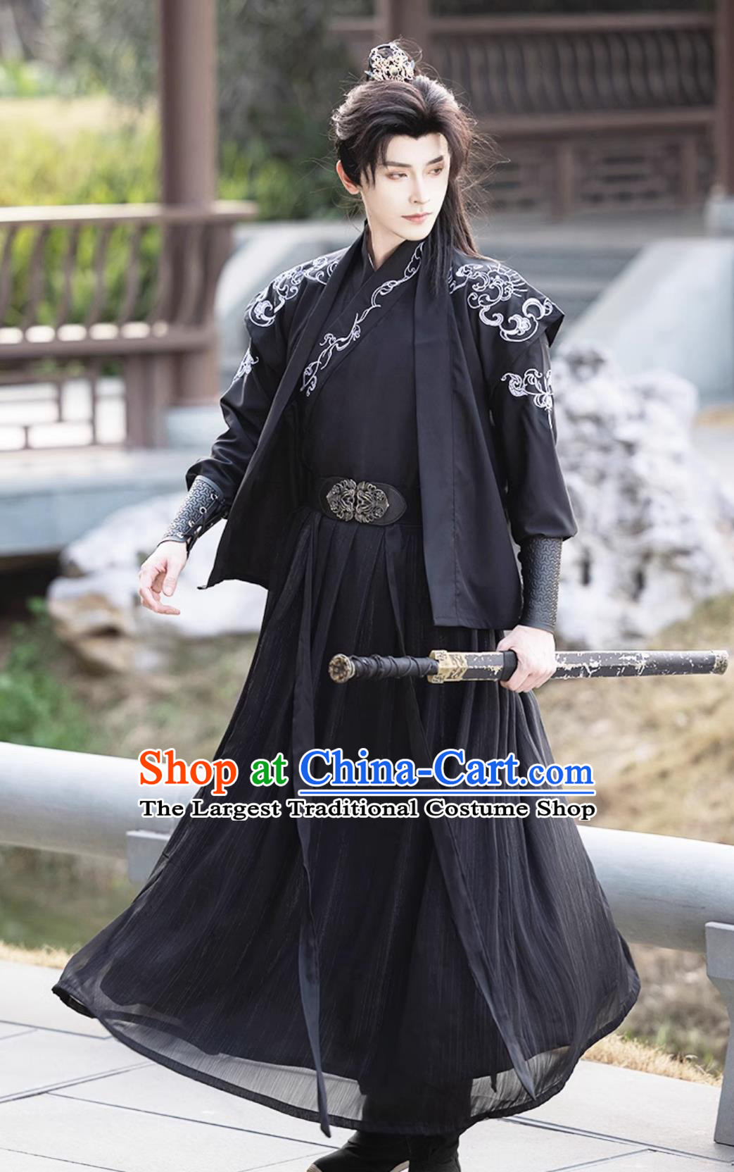 China Ancient Superhero Black Outfit Chinese Ancient Clothing Traditional Ming Dynasty Swordsman Costumes