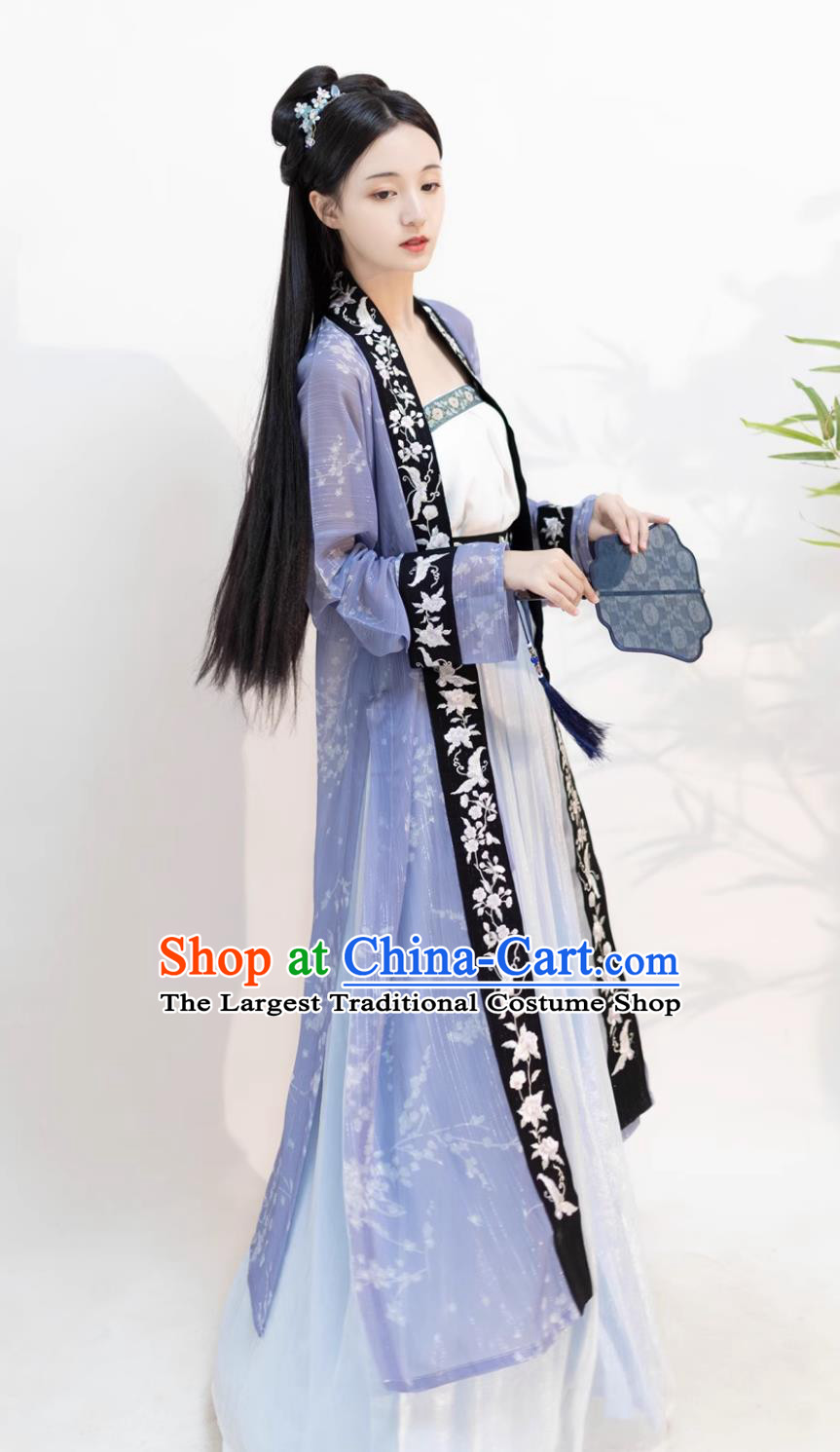 Chinese Ancient Young Woman Garment Costumes Online Shop Hanfu Song Dynasty Lady Embroidered Dresses Complete Set