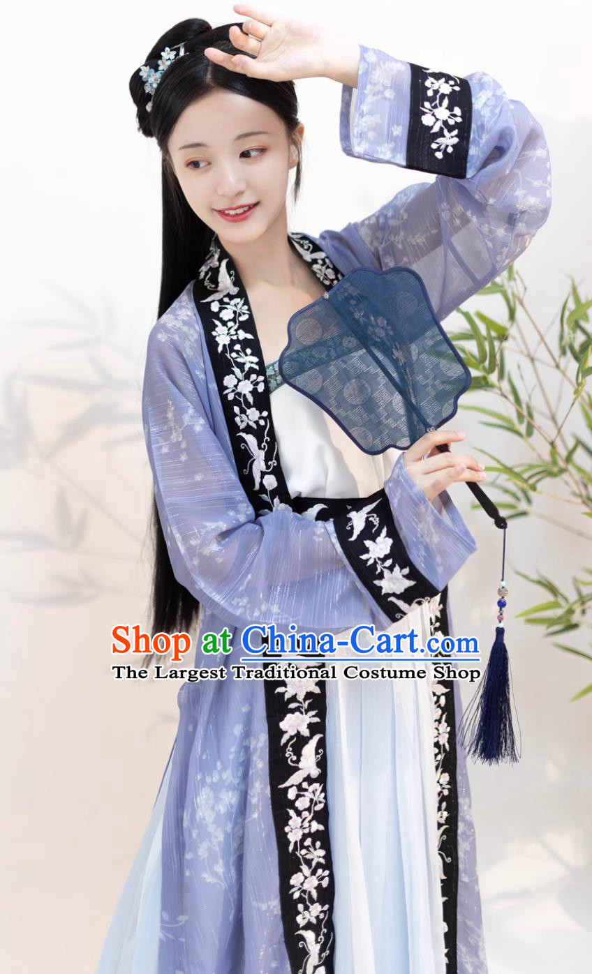 Chinese Ancient Young Woman Garment Costumes Online Shop Hanfu Song Dynasty Lady Embroidered Dresses Complete Set