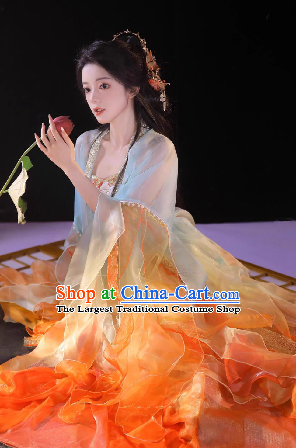 Online Shop Hanfu Chinese Tang Dynasty Princess Carp Dresses Ancient Goddess Embroidered Garment Costumes