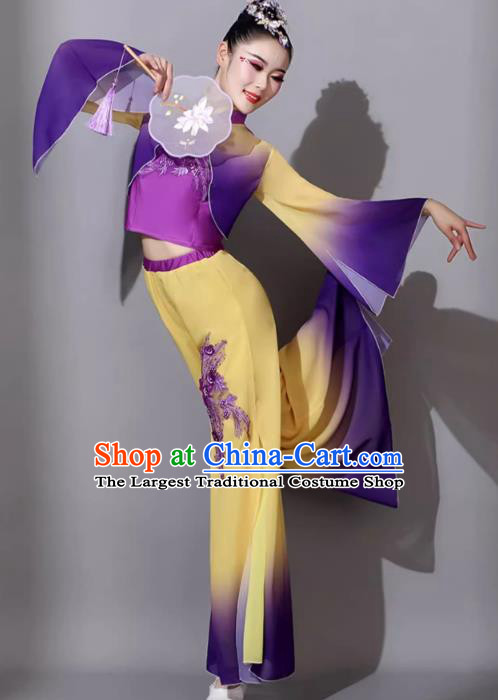Chinese Jiaozhou Yangge Fan Dance Costume Yangko Dance Performance Costume For Women