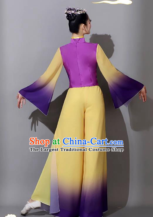 Chinese Jiaozhou Yangge Fan Dance Costume Yangko Dance Performance Costume For Women