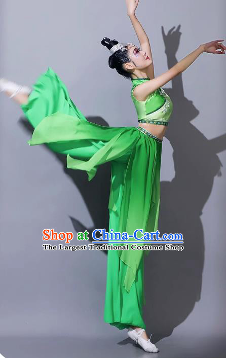 Classical Dance Performance Costume Jiaozhou Yangko Green Outfit Fan Dance Art Exam Dance Clothing Umbrella Dance Attire