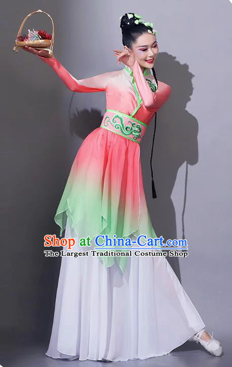 Classical Dance Performance Costume Chinese Fan Umbrella Dance Yangge Clothing Ailian Shuo Dance Outfit