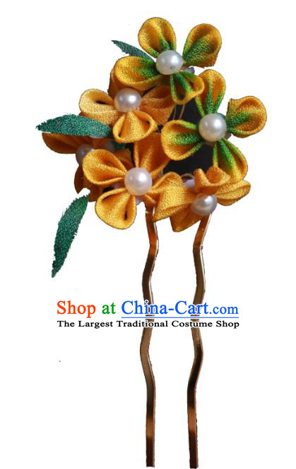 China Ancient Song Dynasty Young Lady Flower Headpiece Handmade Hairpin Hanfu Hair Jewelry