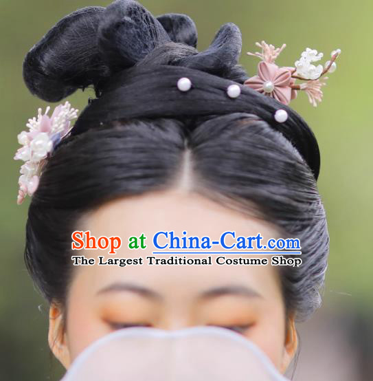 Handmade Plum Blossom Hairpin China Hanfu Hair Jewelry Ancient Ming Dynasty Princess Headpiece