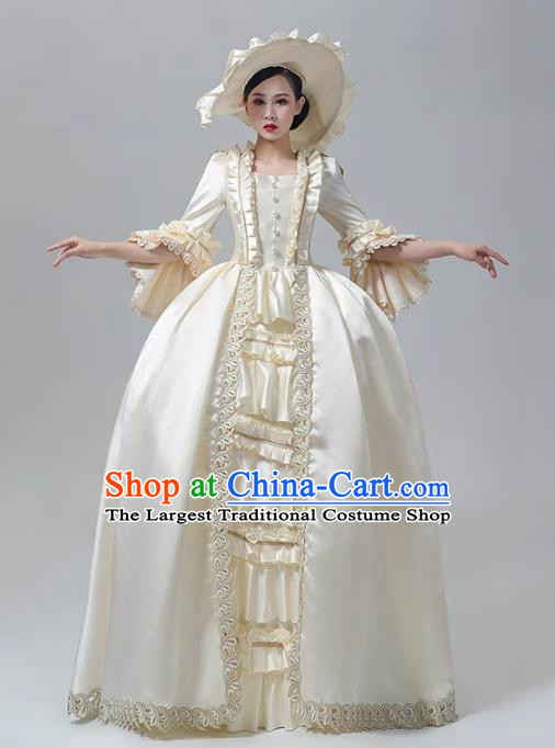 Rococo Drama Photo Shoot Clothing European Court Dress Medieval Retro Costume Runway Show Champagne Outfit