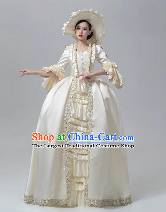 Rococo Drama Photo Shoot Clothing European Court Dress Medieval Retro Costume Runway Show Champagne Outfit