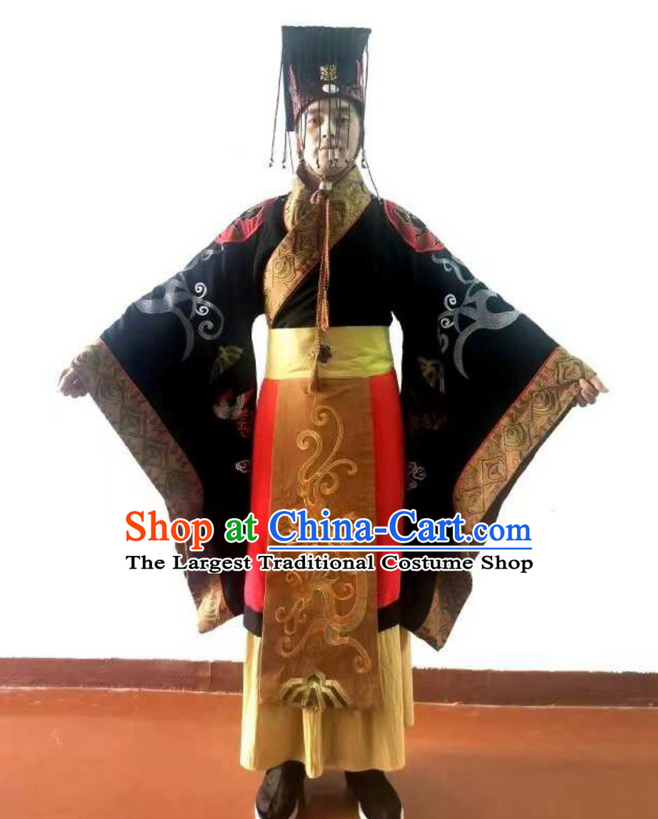 Film and Television Costume Ancient Qin Shi Huang Costume Chinese Qin Dynasty Embroidered Hanfu First Emperor Robes