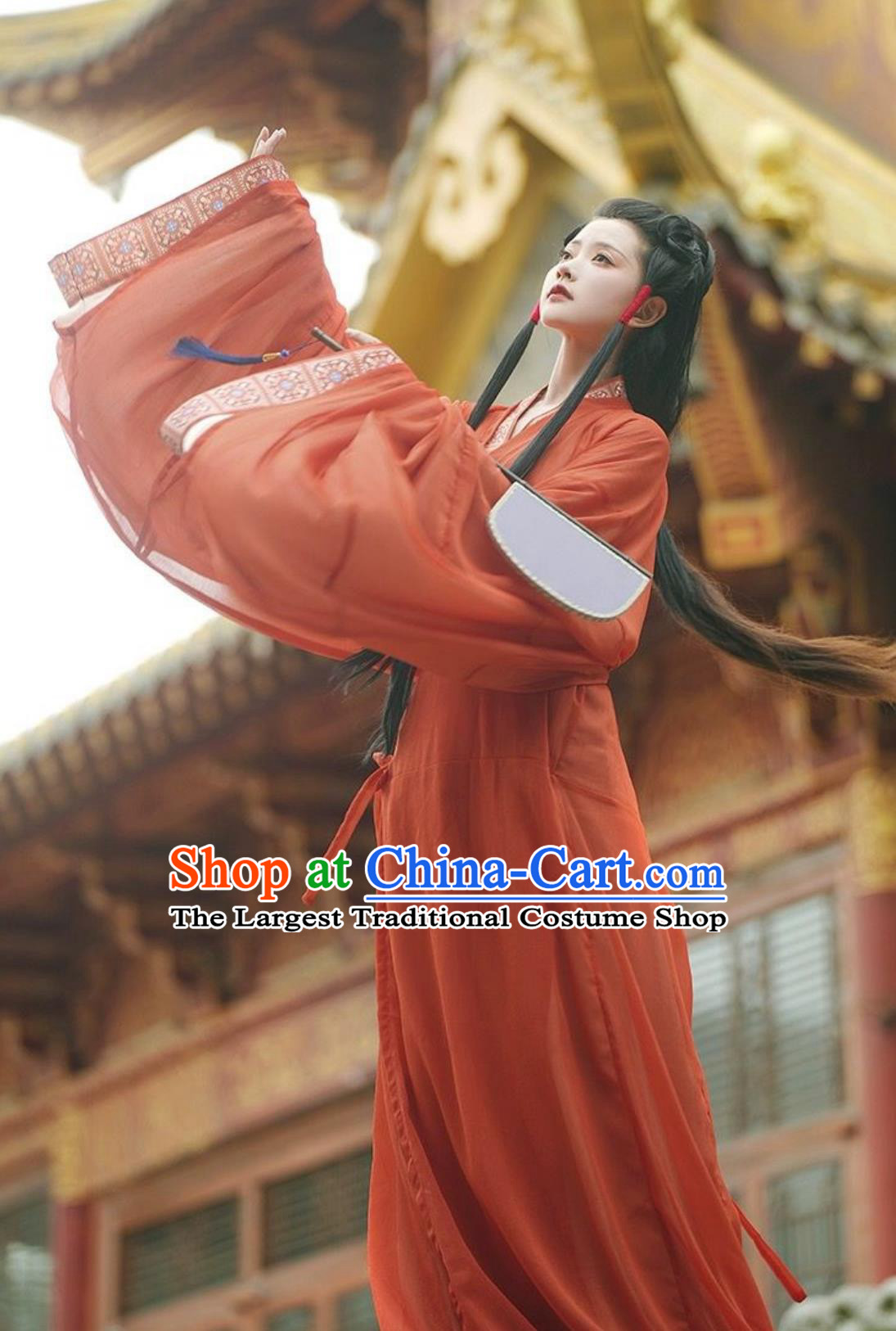 Online Buy Traditional Hanfu Female Clothing Ancient Chinese Warring States Time Princess Costumes Red Robe