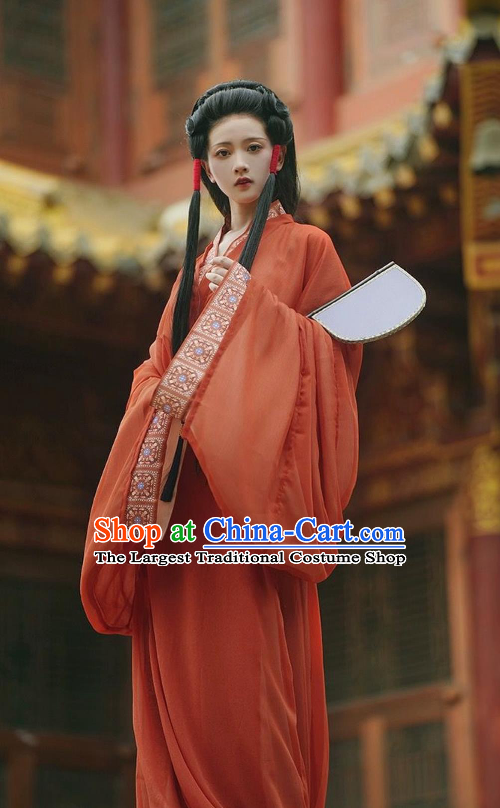 Online Buy Traditional Hanfu Female Clothing Ancient Chinese Warring States Time Princess Costumes Red Robe