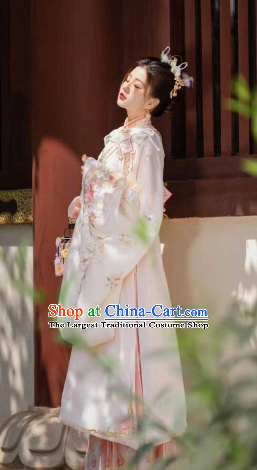 Traditional Hanfu Noble Woman Clothing Ancient Chinese Ming Dynasty Imperial Concubine Costumes White Dress Online Buy