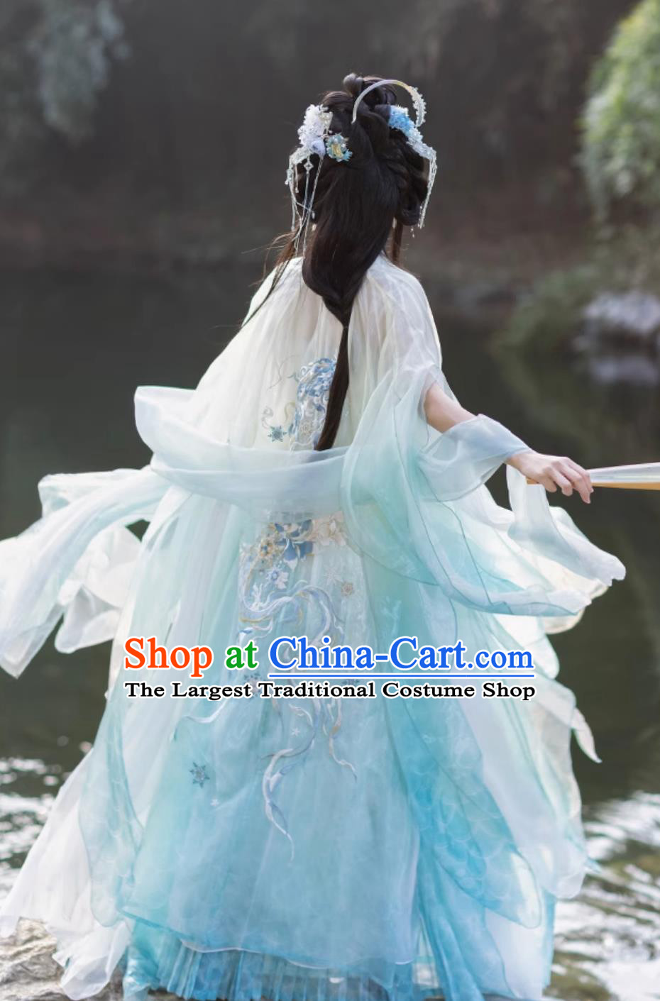 Ancient Chinese Goddess Clothing Traditional Tang Dynasty Princess Costumes Online Buy Hanfu Blue Dresses