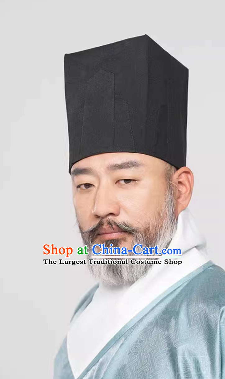 Chinese Ming Dynasty Lord Headdress Ancient China Squire Hat Traditional Hanfu Fangshan Square Headwear