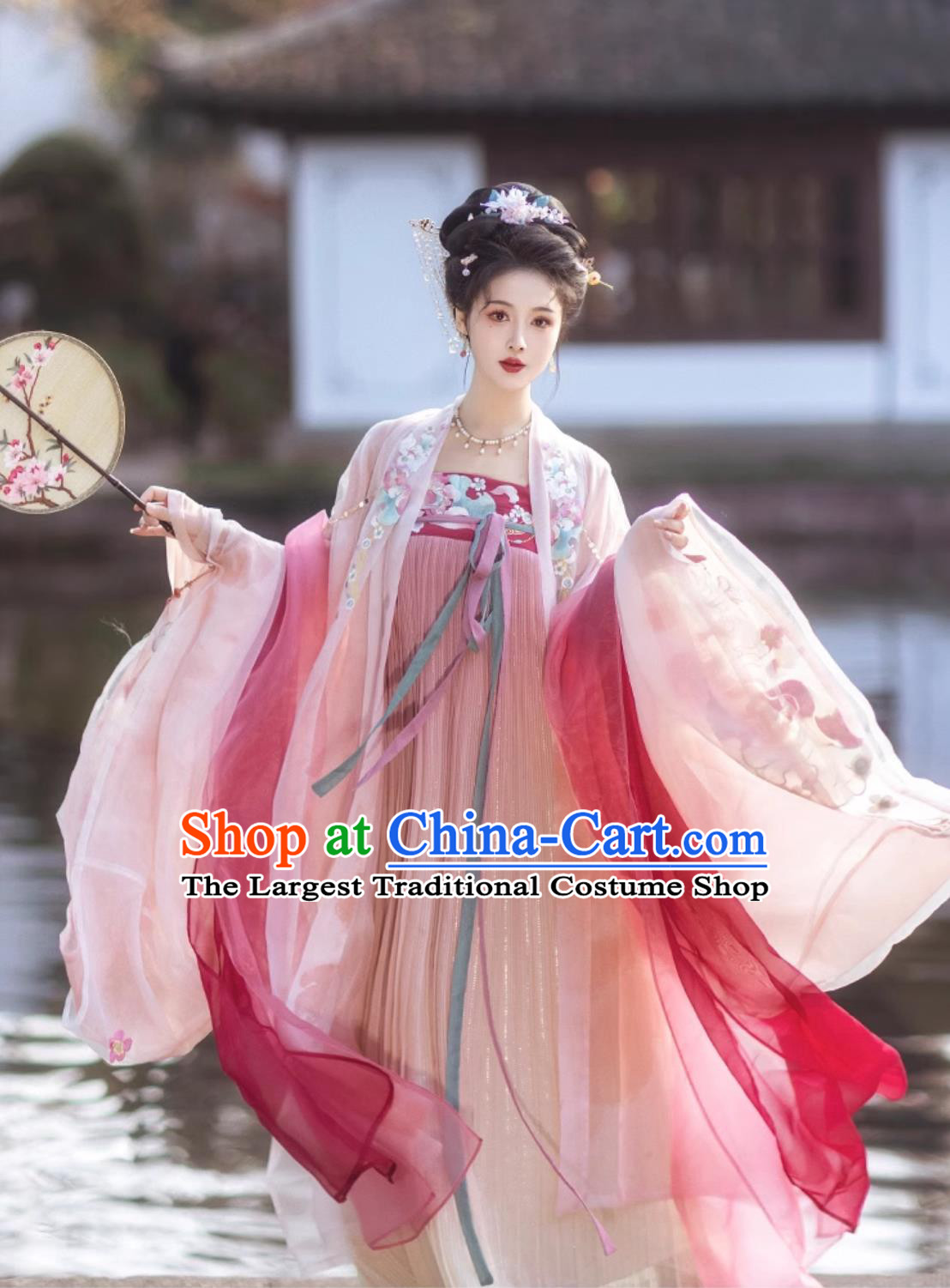 Chinese Tang Dynasty Court Woman Clothing Traditional Hanfu Ru Qun Ancient China Princess Embroidered Costumes Complete Set