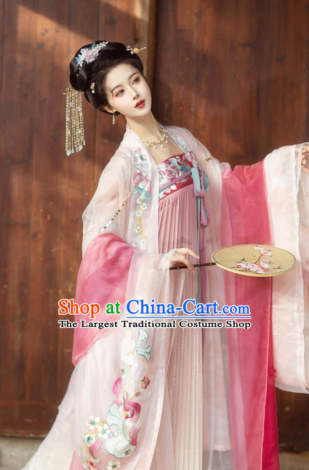 Chinese Tang Dynasty Court Woman Clothing Traditional Hanfu Ru Qun Ancient China Princess Embroidered Costumes Complete Set