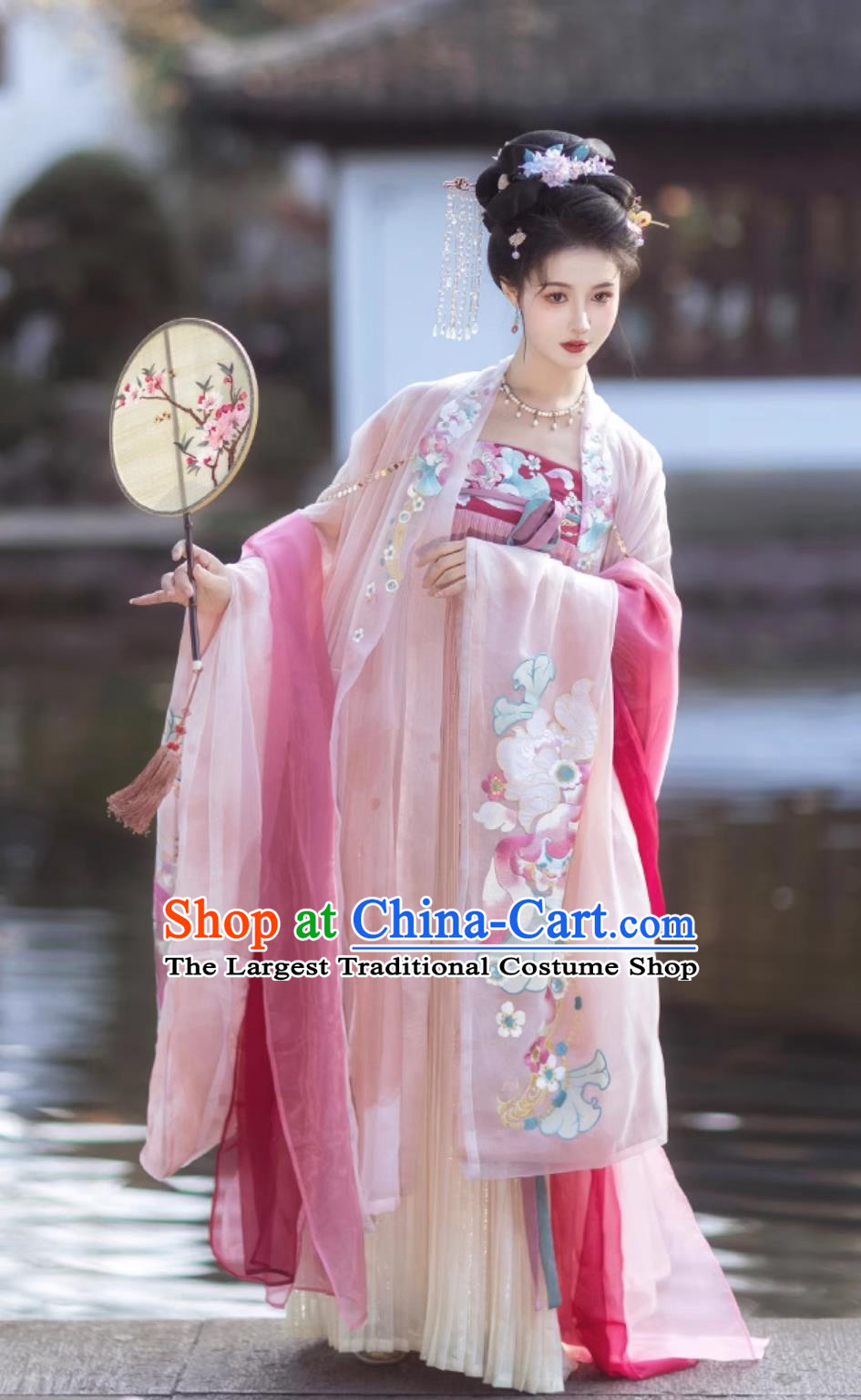 Chinese Tang Dynasty Court Woman Clothing Traditional Hanfu Ru Qun Ancient China Princess Embroidered Costumes Complete Set