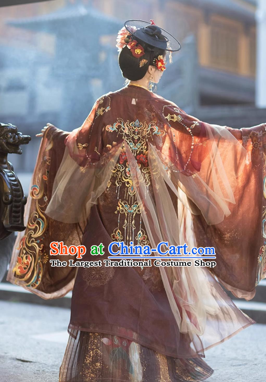 Ancient China Empress Embroidered Costumes Traditional Hanfu Ru Qun Chinese Tang Dynasty Consort Yang Yuhuan Clothing